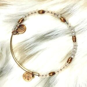 Alex and Ani Mauve Gold Balance  Beaded Bracelet